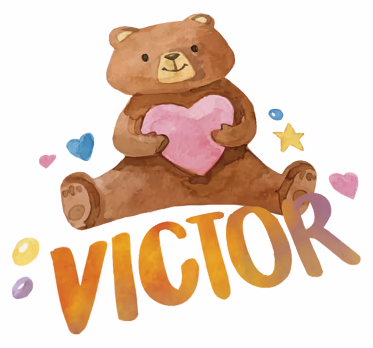 Vinil podovi djeca plišani medo s srcem - TenStickers