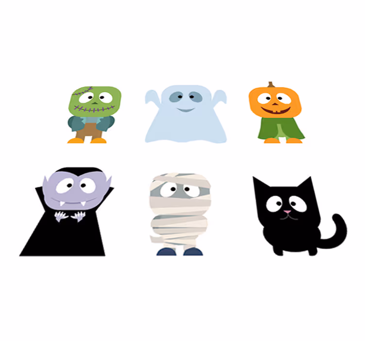 Vinil podovi djeca s halloween čudovištima - TenStickers