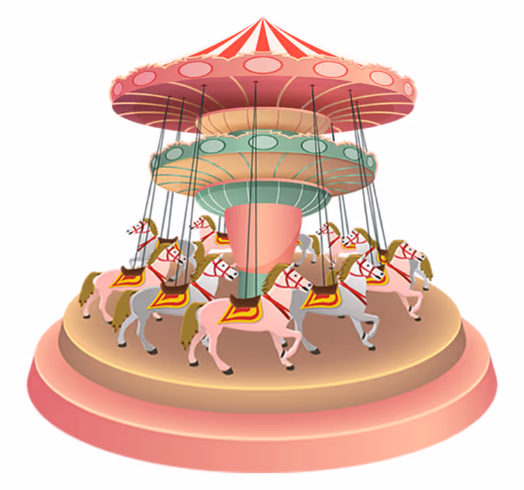 Vinil podovi djeca za fair carousel - TenStickers