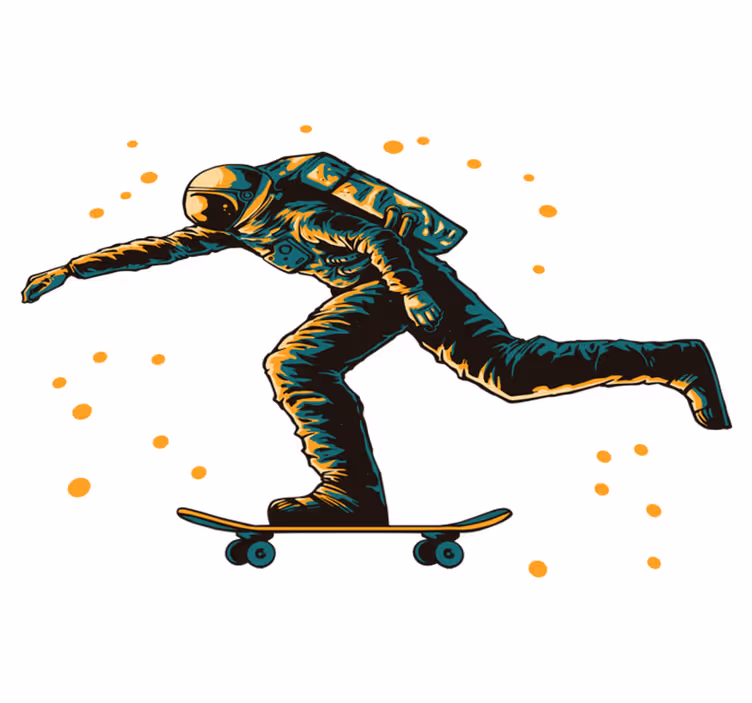 Vinil podovi djeca s astronautom na skateboardu - TenStickers