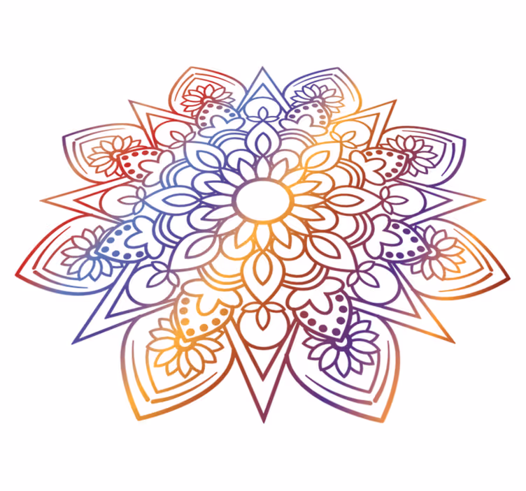 Vinil podovi spavaća soba vividni vatreni mandala - TenStickers
