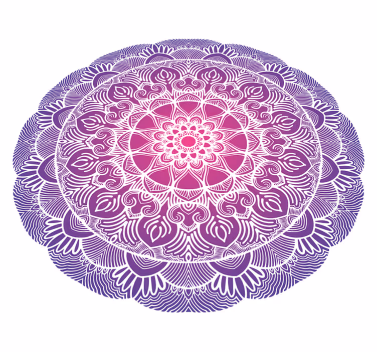 Vinil podovi spavaća soba mandala ljubičastog cvijeta - TenStickers