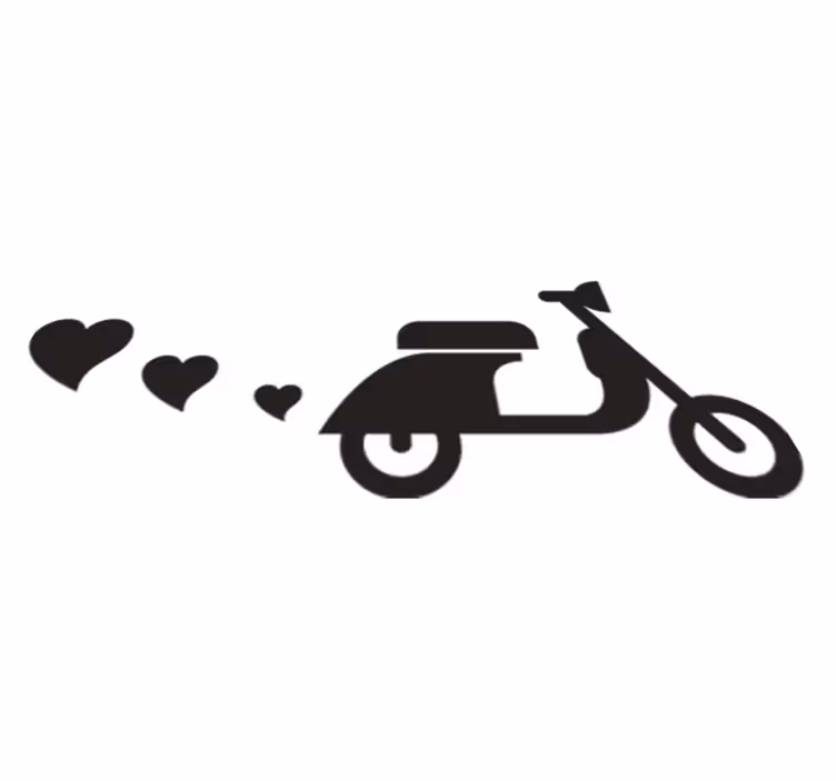 Vinil podovi spavaća soba motocikli i srca - TenStickers