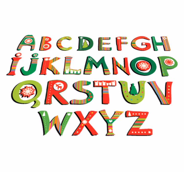 Vinil podovi djeca zeleni i crveni abeceda - TenStickers