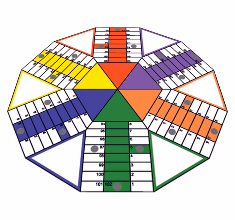 Vinil podovi igre geometrijska ploča za parchis - TenStickers