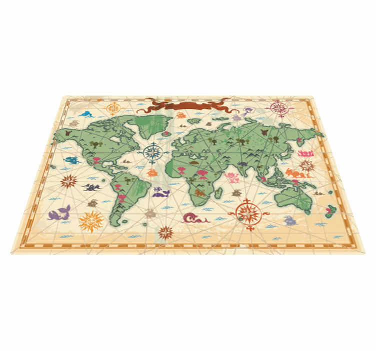 Vinil podovi karta svijeta klasična dječja mapa - TenStickers