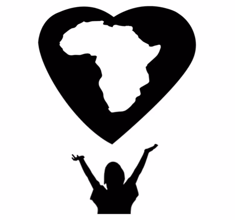 Vinil podovi karta svijeta afrika srce - TenStickers