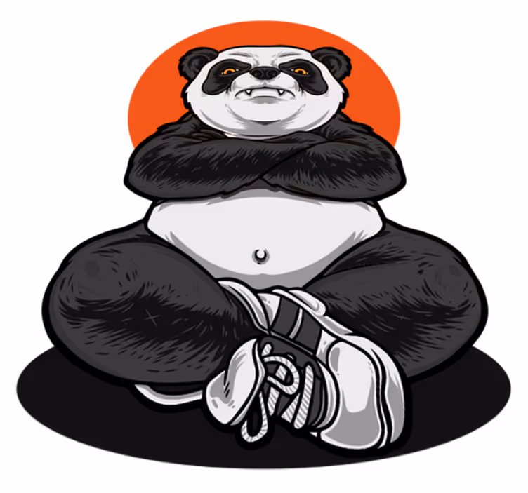 Vinil podovi djeca panda zmaj - TenStickers