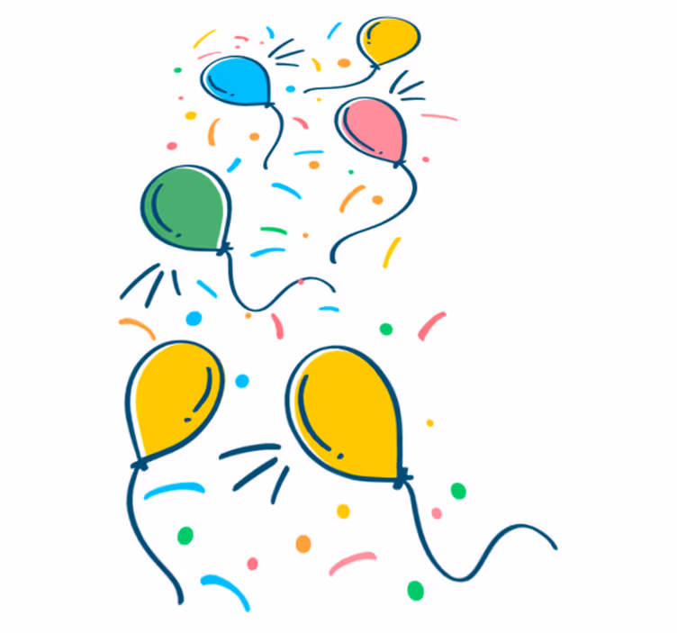 Vinil podovi djeca balon s konfeti - TenStickers