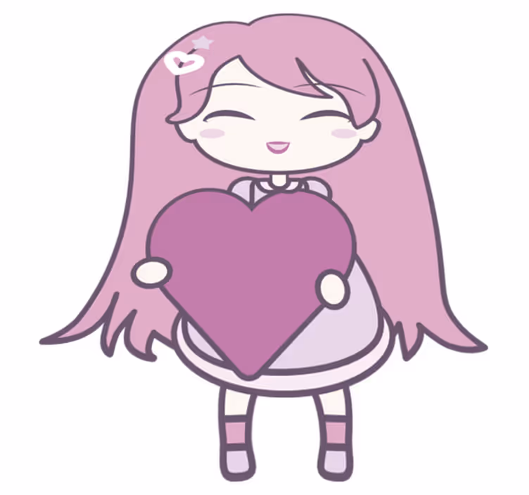 Vinil podovi djeca anime djevojka koja donosi ljubav - TenStickers