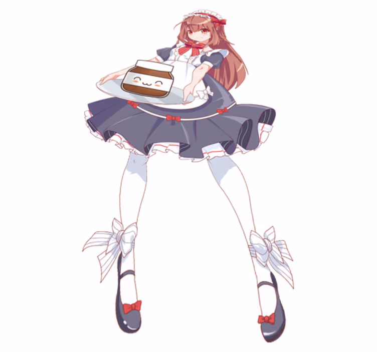 Vinil podovi djeca s anime djevojkom i nutellom - TenStickers
