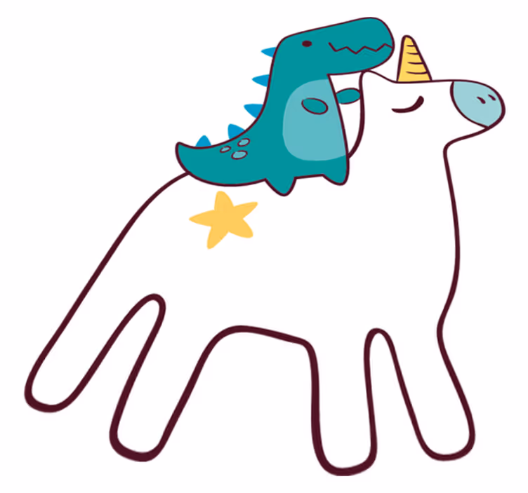 Vinil podovi djeca s dizajnom jednoroga i dinosaura - TenStickers