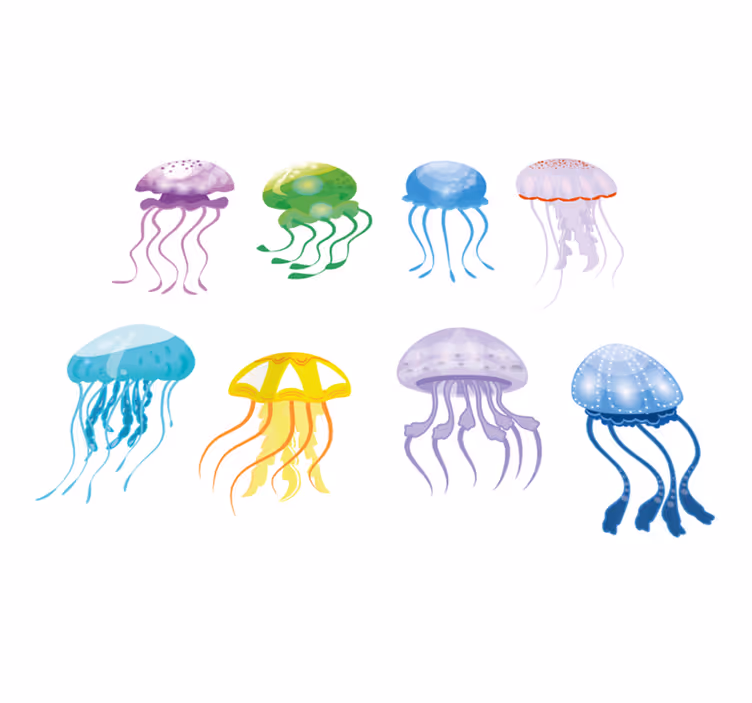 Vinil podovi za kupatilo u bojama meduza - TenStickers