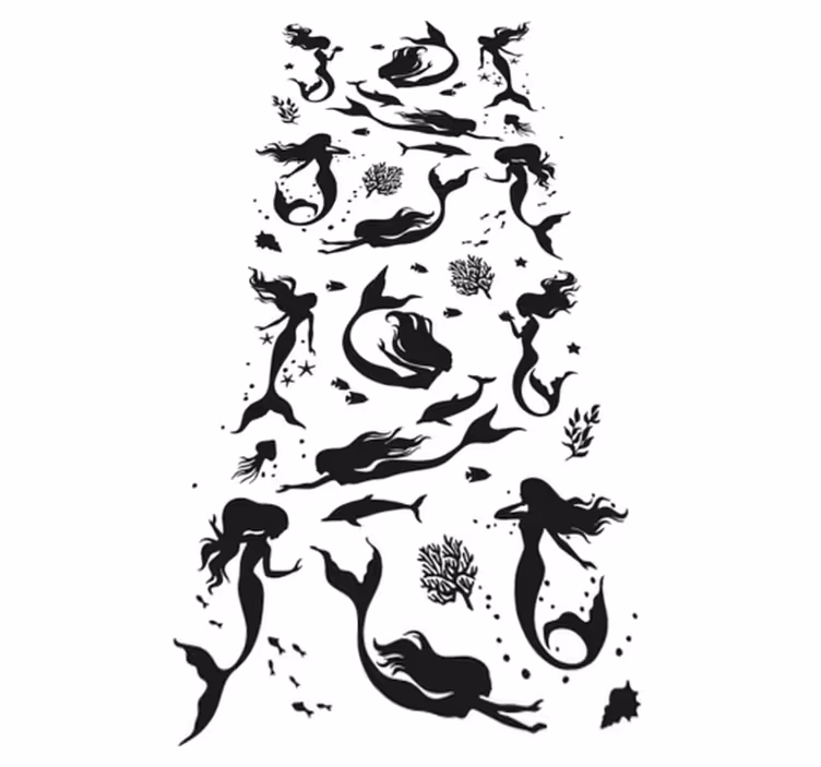 Vinil podovi za kupatilo s motivom sirena - TenStickers