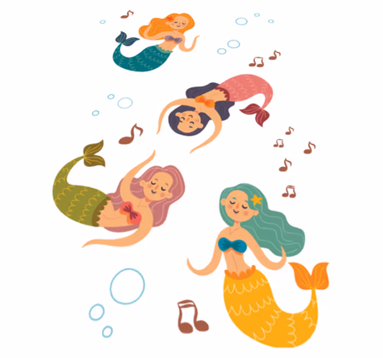 Vinil podovi za kupatilo plesne sirene - TenStickers