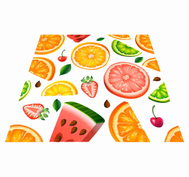 Vinil pod u kuhinji s voćnim rubom - TenStickers