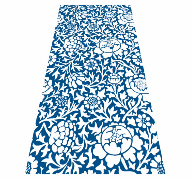 Vinil pod u kuhinji morska plava flora - TenStickers