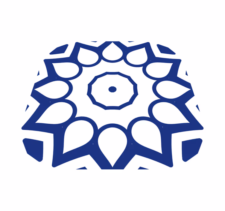 Vinil pod u kuhinji s plavim mandala cvjetovima - TenStickers