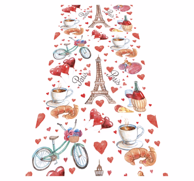 Vinil pod u kuhinji volim pariz - TenStickers
