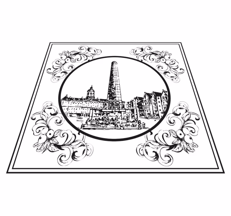 Vinil pod u kuhinji amsterdam trg dama - TenStickers