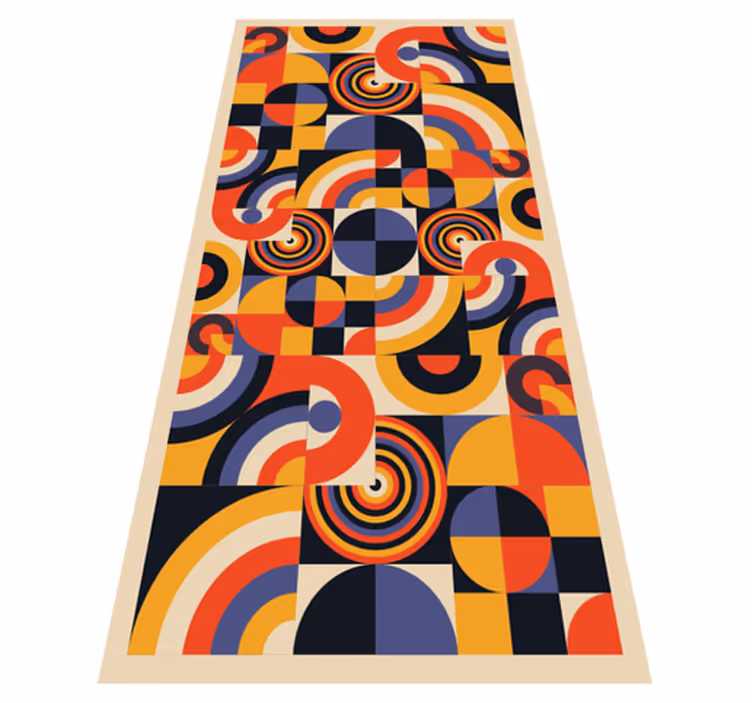 Vinil pod u kuhinji u šarenim bauhaus krugovima - TenStickers