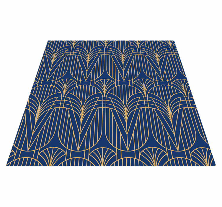 Vinil pod u kuhinji s art deco uzorkom i zlatnim detaljima - TenStickers