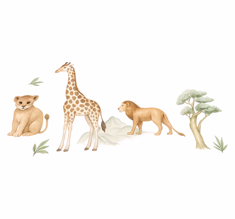 Vinil podovi spavaća soba umirujuća savana - TenStickers