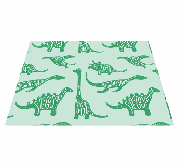 Vinil podovi spavaća soba zeleni dinosauri s imenima - TenStickers