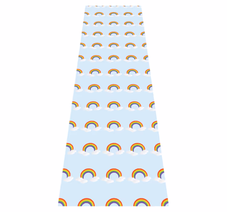 Vinil podovi spavaća soba šareni dugi rainbow i oblaci - TenStickers