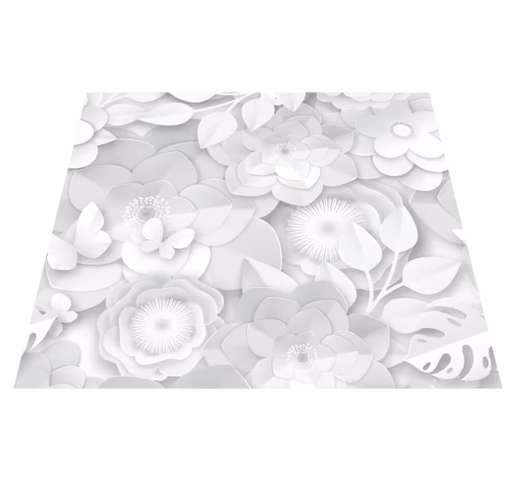 Vinil podovi priroda 3d bijeli cvjetovi - TenStickers