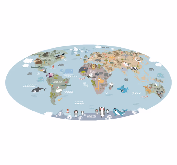 Vinil podovi karta svijeta pastelna mapa svijeta - TenStickers