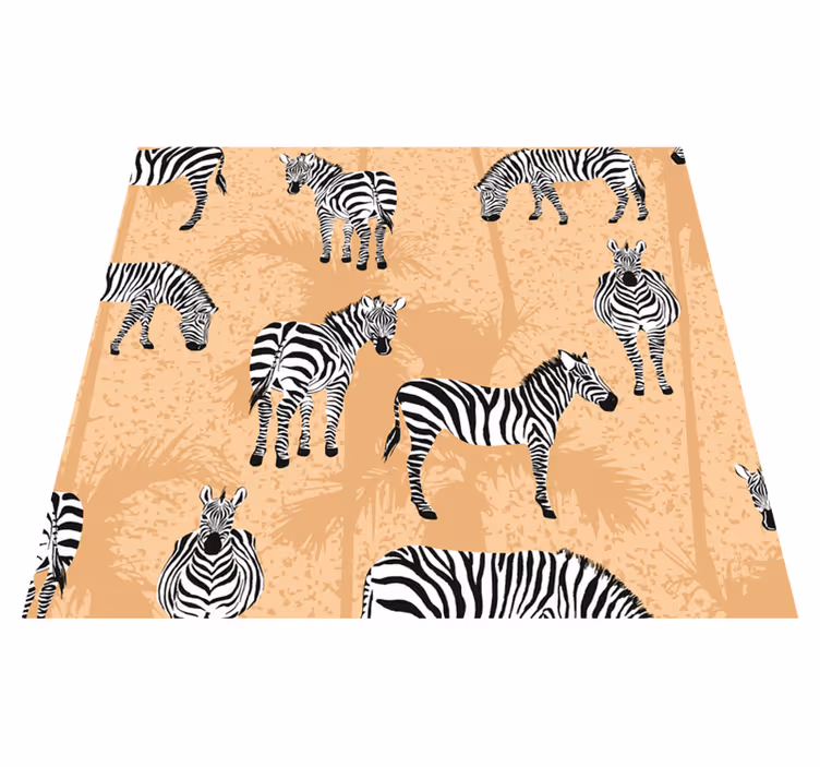 Vinil podovi životinja zebra tapete za kupaonicu - TenStickers