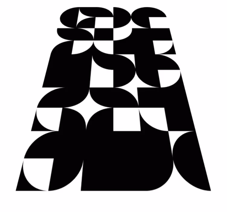 Vinil podovi moderan crni kružni geometrijski uzorak - TenStickers