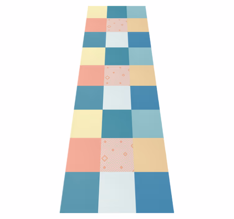 Vinil podovi berba šareni retro patchwork uzorak - TenStickers