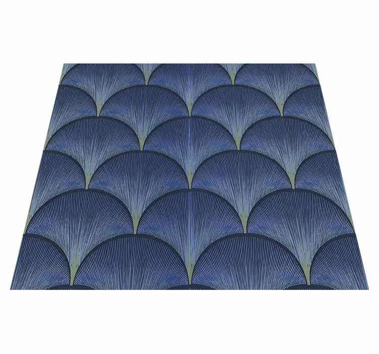 Vinil podovi berba s plavim ventilatorima u art déco stilu - TenStickers