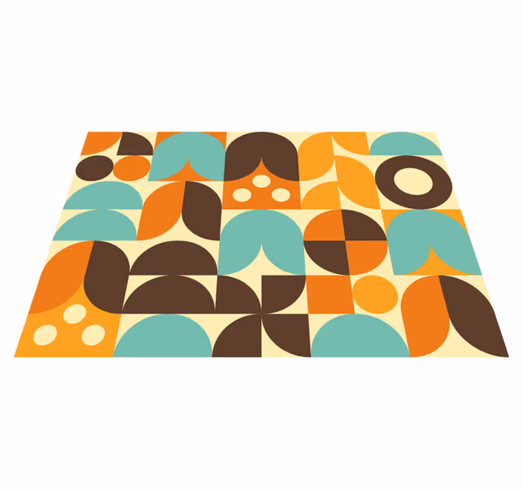 Vinil podovi berba geometrijski apstraktni oblici 70-ih - TenStickers