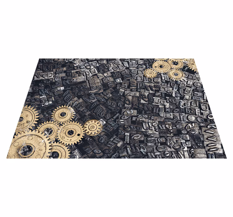Vinil podovi berba 3d retro nostalgični metalni zupčanik - TenStickers