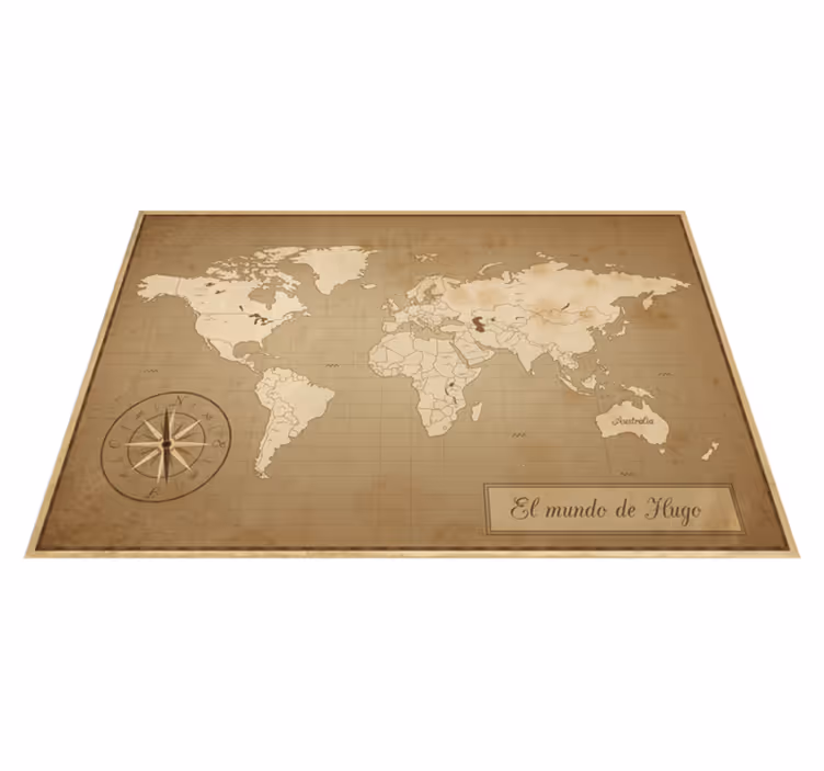 Vinil podovi karta svijeta vintage mapa s imenom - TenStickers