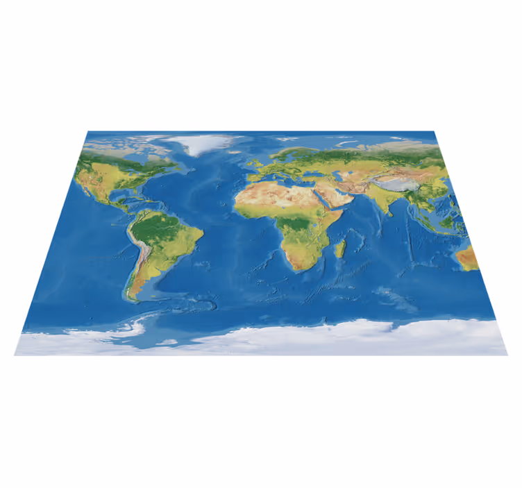Vinil podovi karta svijeta s geografskom realističnošću - TenStickers