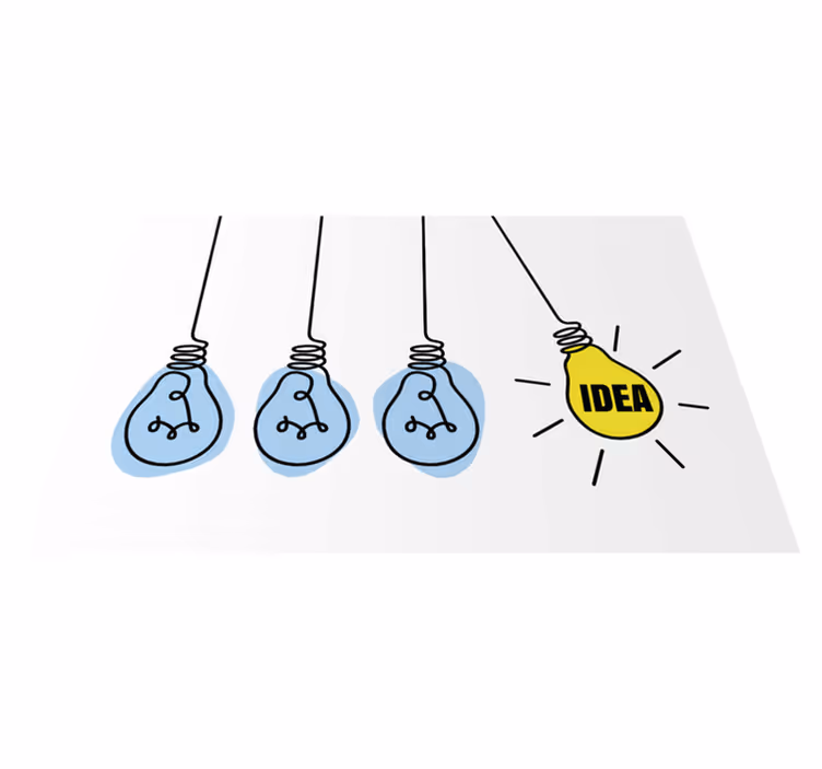 Vinilne prostirke s frazama ideje s žaruljama - TenStickers