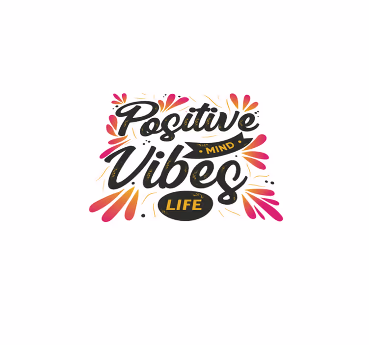 Vinilne prostirke s frazama pozitivnog uma i vibra - TenStickers