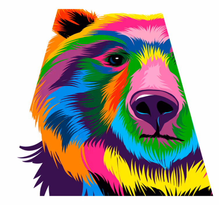 Vinil podovi geometrijski Šareni medvjed - TenStickers