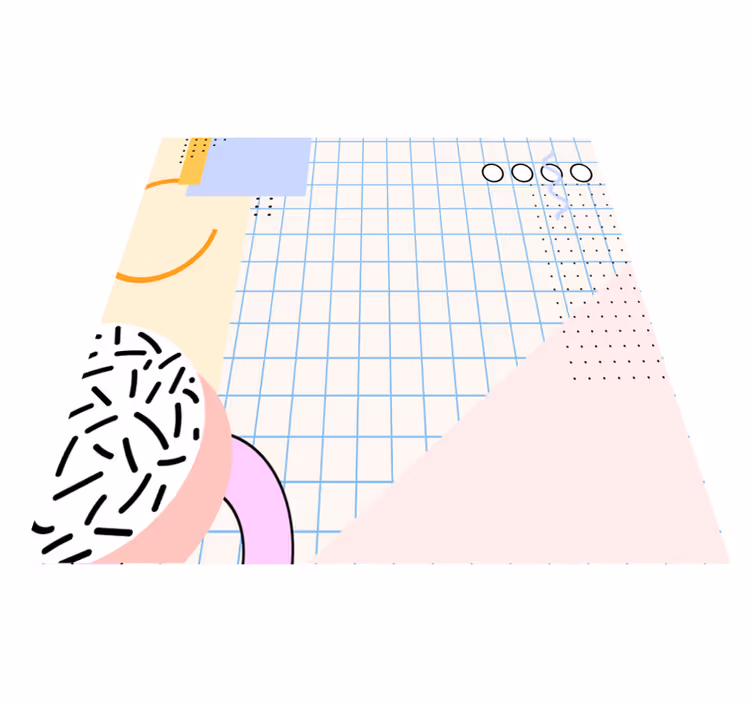 Vinil podovi geometrijski apstraktni kvadrati 80-ih - TenStickers