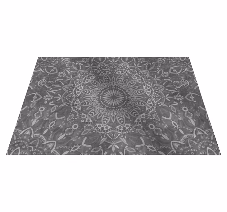 Vinil podovi siva s složenim mandala uzorkom - TenStickers