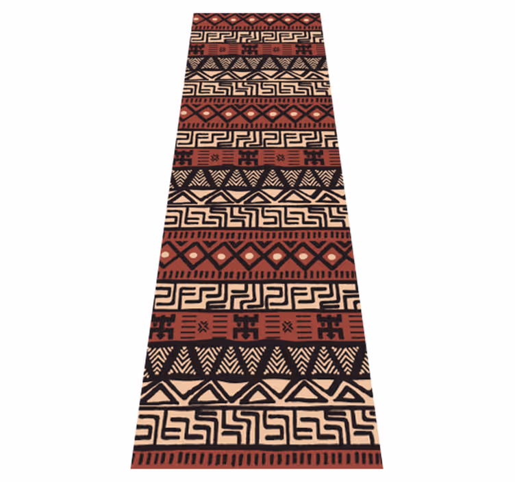Vinil podovi dvorana s tamnocrvenim tribal uzorkom - TenStickers