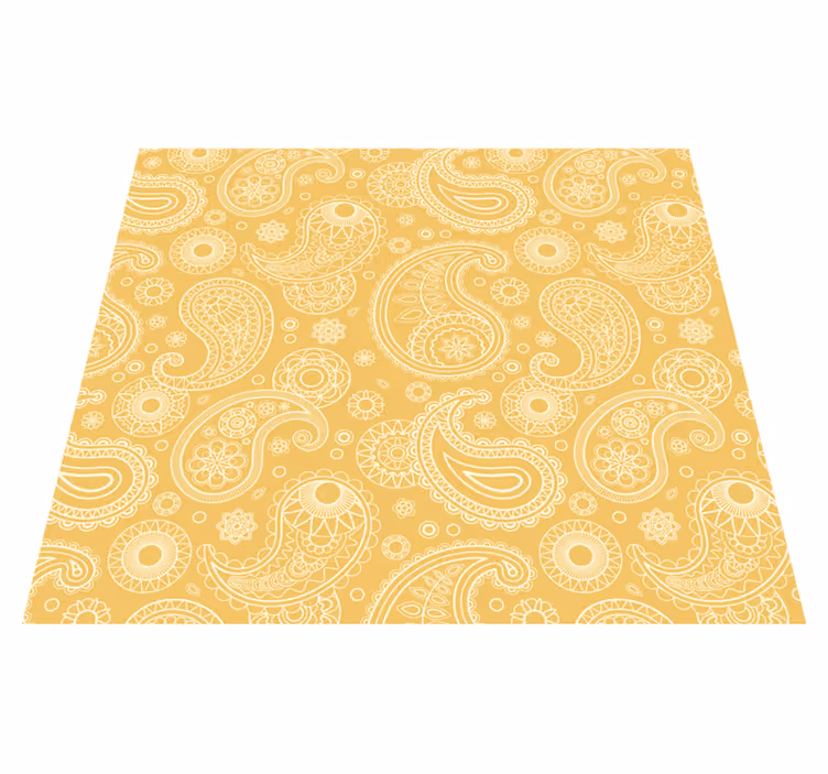 Vinil podovi žuta boja s arapskim paisley uzorkom - TenStickers