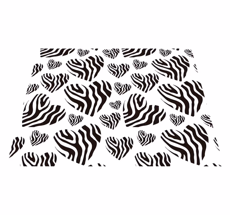 Vinil podovi bijela s uzorkom srca zebra - TenStickers