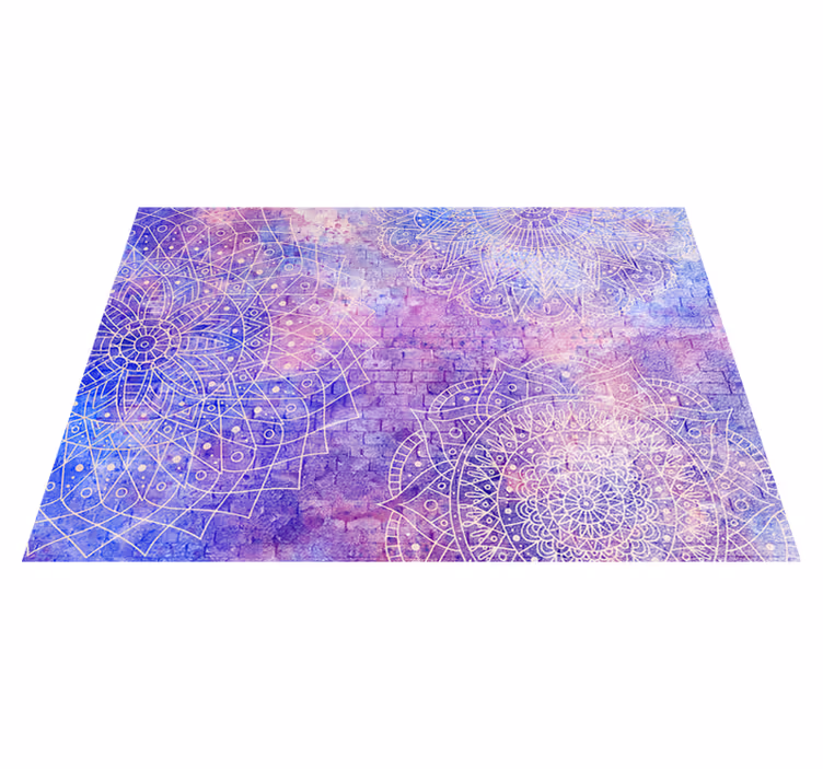 Vinil podovi purpurna boja zid s mandala uzorkom - TenStickers
