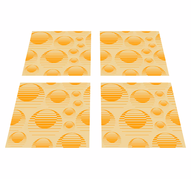Vinil podovi naranča retro sun crtež - TenStickers