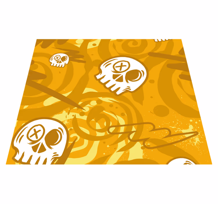 Vinil podovi naranča graffiti s lubanjama - TenStickers